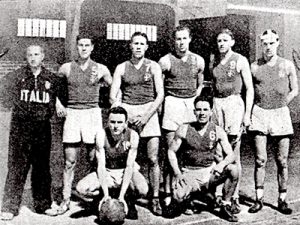 La Nazionale italiana classificatasi settima al 1º Campionato Europeo, Ginevra 1935.