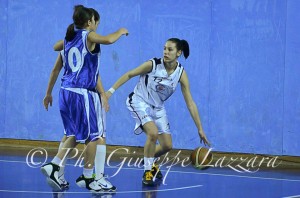 Hristina Hristova in azione contro Planet Basket