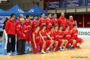 La Sicilia maschile al Trofeo delle Regioni, prima della gara contro la Liguria (foto Luca Puglisi)