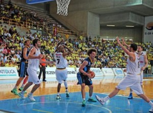 Marco Portannese durante gara-4 tra Verona e Orlandina (foto Orlandina Basket)